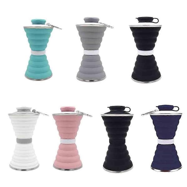 PP Silicone Water Bottle Washable Refillable Sport Travel Bottle White