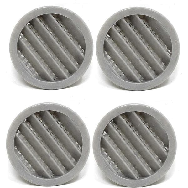 3\" Rund Plastikk Lamell Soffit Luftventil Reptil Skjerm Grill Deksel (4, Grå)