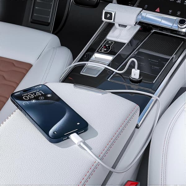Bil Carplay-kabel til iPhone 17/16/15, iPhone 17/16/15Pro 17/16/15Pro Max 17/16/15Plus, USB A til USB C-kabel til Apple Carplay, USB-C biloplader til