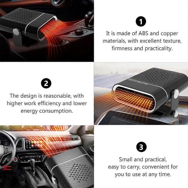 USB 12V bilvarmer Varmelegeme Køretøjsafrimer Universal Bil Auto Bærbare Blæservarmere