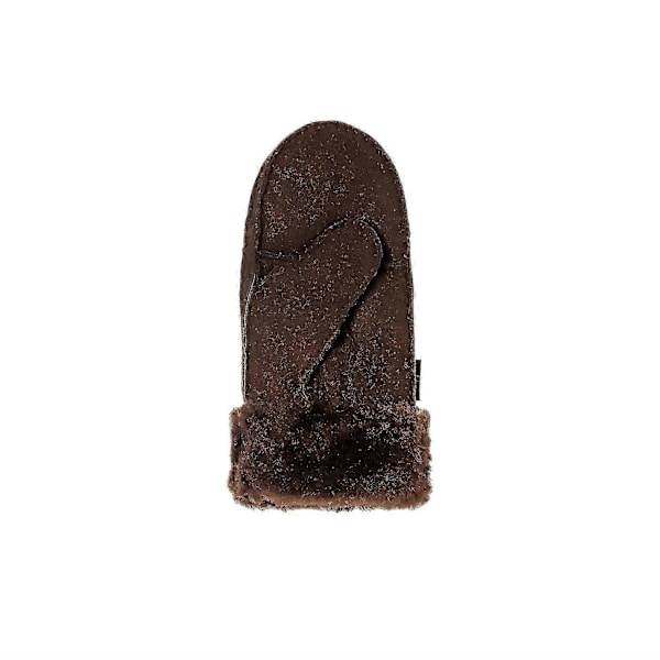 Foldbare fåreskinds handsker til kvinder til vintervarme 2023 Chocolate