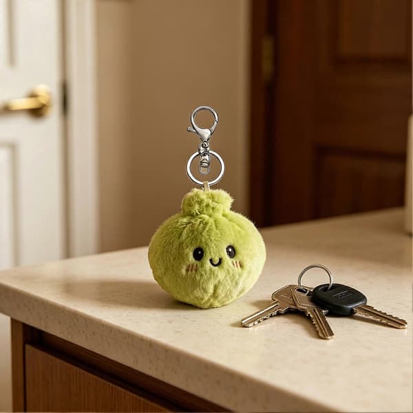 Mini Dumpling Nøkkelholder – 10 cm og Fluffy – for Bursdags- og Festgave Red