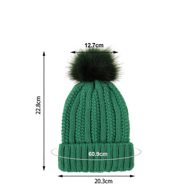 Stickad Plyschmössa Stickad Varm Mössa Vinter Varm Mössa Skidmössa (Beige)