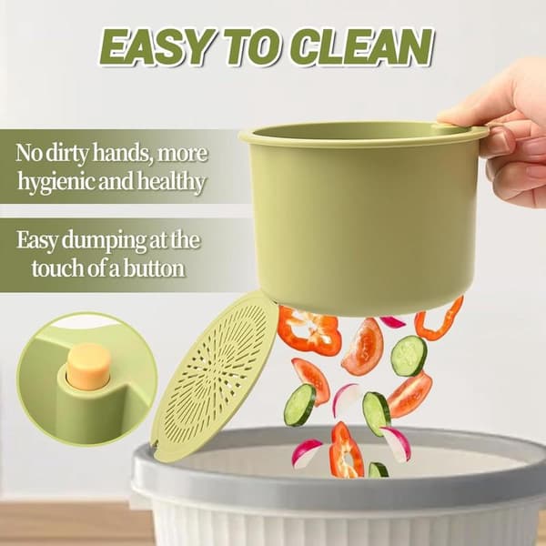 Self-Cleaning Sink Strainer Basket - Hanging Kitchen Drain Strainer, Multifunctional Dish and Fruit Colander, Green