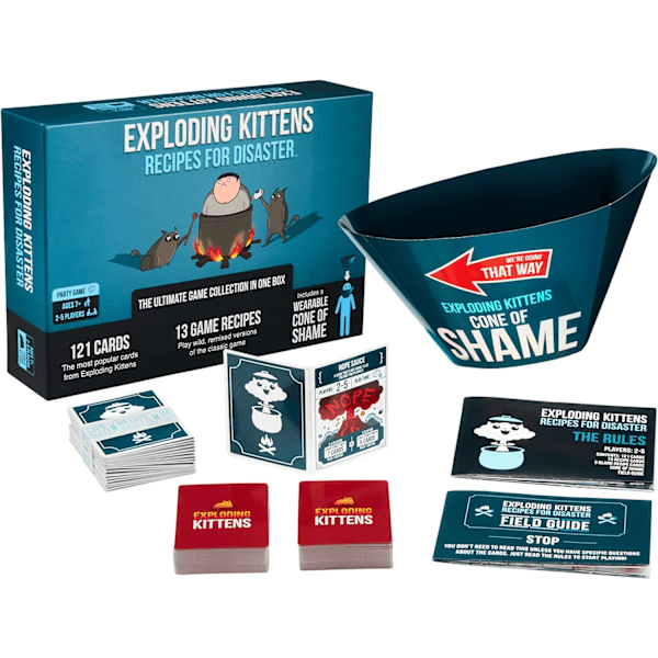 Exploding Kittens - Deluxe Rysk Roulette Kortspel Set - Familjevänliga Festspel för Vuxna, Tonåringar och Barn