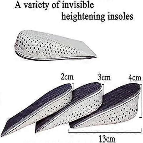 Breathable Invisible Memory Foam Shoe Inserts for Taller Height for Men and Women, Elevated Shoe Inserts 2CM