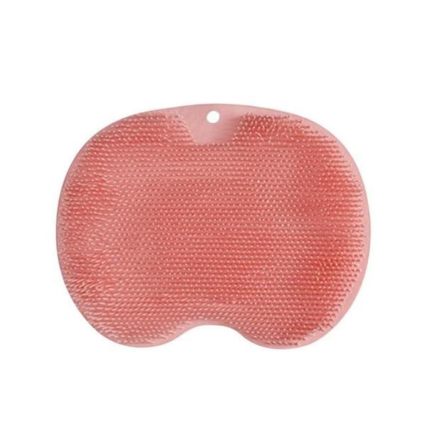 Non-slip Silicone Bathroom Mat with Suction Cups and Massage Brush Blue