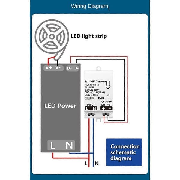 Tuya Smart 0-10V Dæmpningscontroller, Tuya Zigbee 3.0 Dæmpningscontroller, Smart Home DIY Afbryderrelæ White