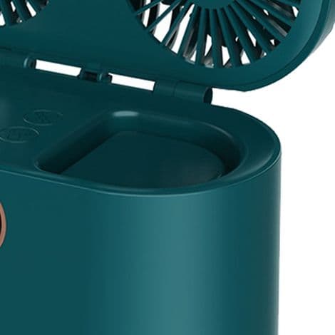 Lille 2-i-1 ventilator og luftfugter – USB genopladelig – stærk vind – grøn – kontor/soveværelse