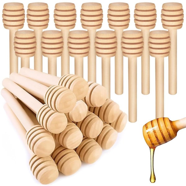 40 stk Honey Dipper Sticks -3,15 Tommer Mini Wooden Honeycomb Sticks, Honning Omrører Stick til honningkrukke Dispenser honning Wood Color