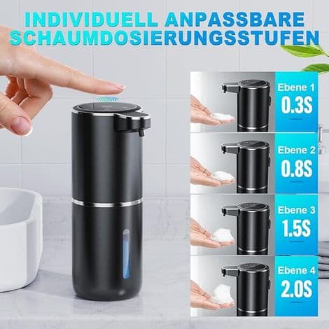 Automatisk svart tvåldispenser (1 st) - 380 ml - med sensor - USB-uppladdningsbar