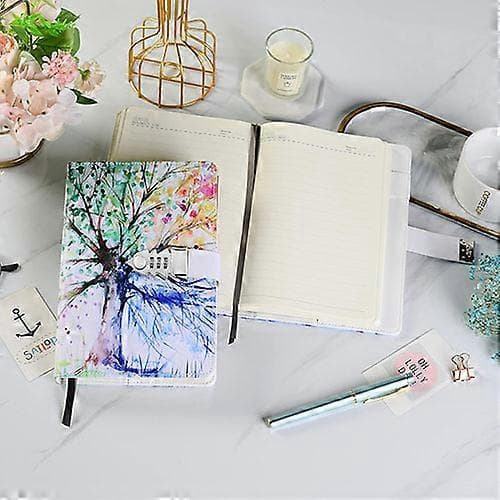 PU-læder adgangskode notesbog, personlig dagbog med lås, A5 låsbar journal Blue Grass