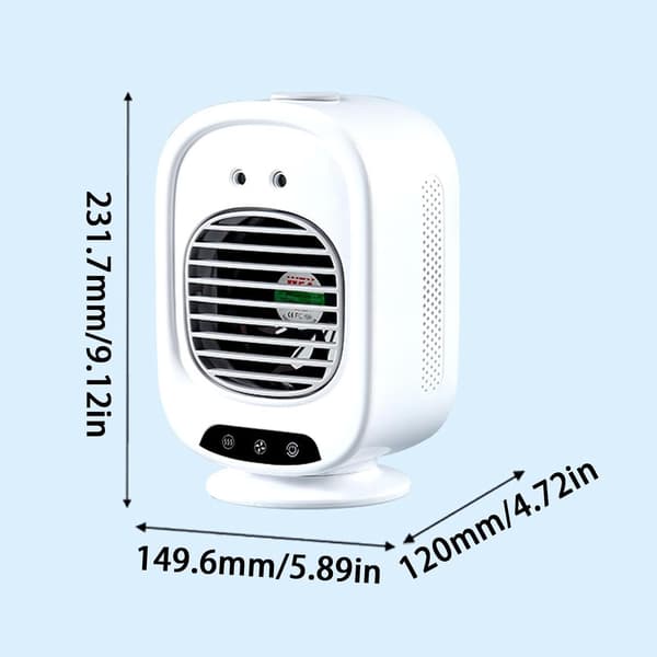 Mini bærbar aircondition, USB genopladelig køleenhed, støjsvag ventilator