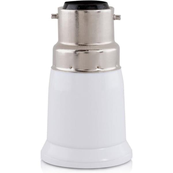 4x Fatningsadapter - B22 til E27 Fatningskonverter - Lampeholderadapter halogen LED-pære