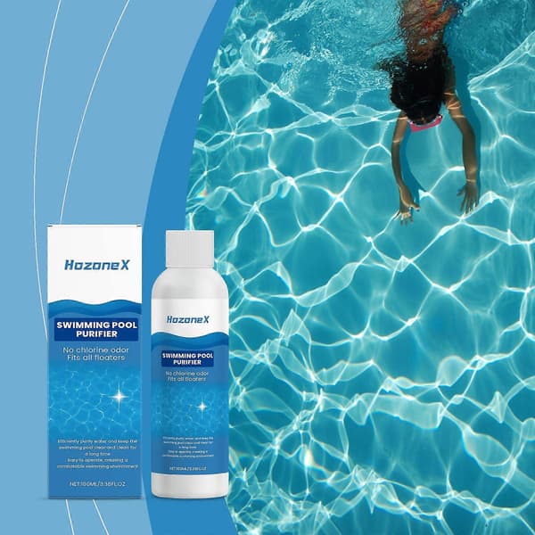 Pool Clean, snabbverkande vattenrenare, luktfri, klar och säker, 100 ml