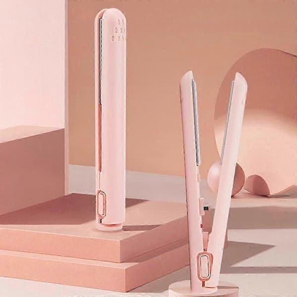 Dualglam Mini 2-i-1 Stylingverktøy Kombinerer Krølltang og Rettetang for Hår Pink
