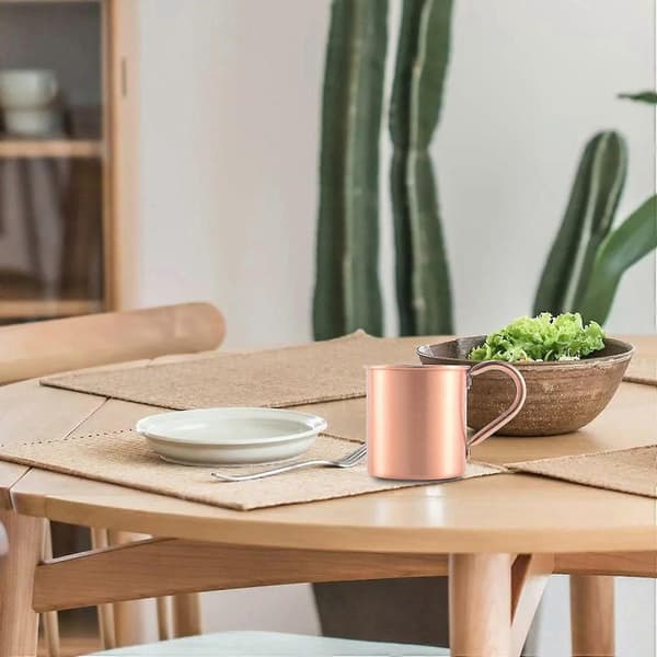 Kobberkrus Solid Glatt Uten Innvendig Fôr For Cocktail Kaffe Øl Melk Vannkopp Hjem Bar