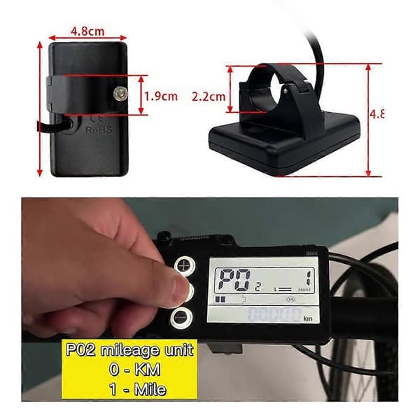 S866 Elektrisk Cykel Display LCD Måler til Intelligent Controller Ebike Panel SM Stik Elcykel 36V 36V
