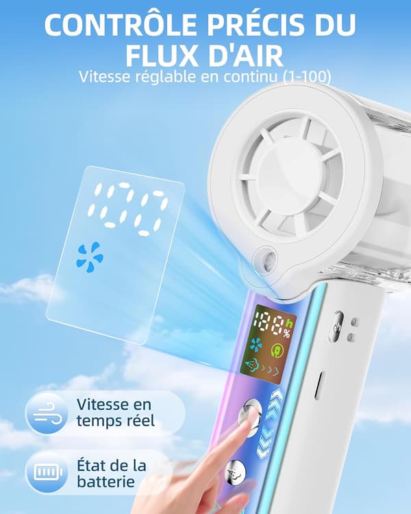 Bærbar ventilator (hvid)