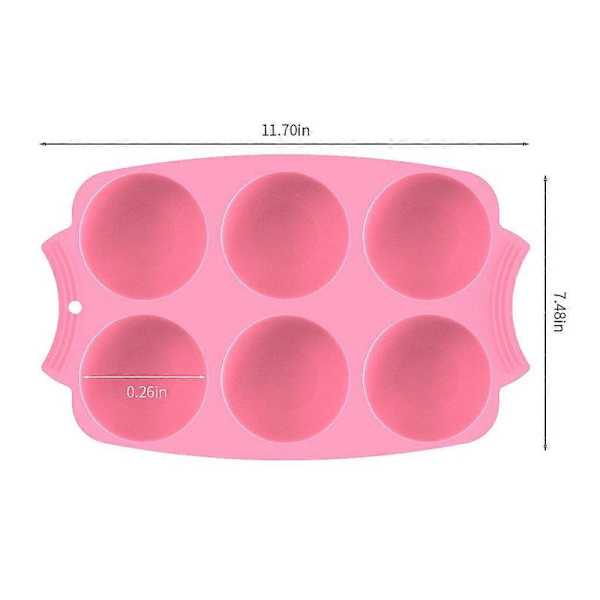 Cake Mold 6 Compartments Non-stick Ice Ball Mold Silicone Kitchen Baking Chocolate Maker Pink