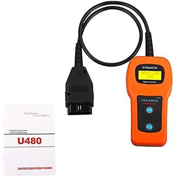 U480 OBD2 OBDII EOBD CAN-Bus Auto Scanner Engine Code Reader Diagnoseverktøy, oransje og svart