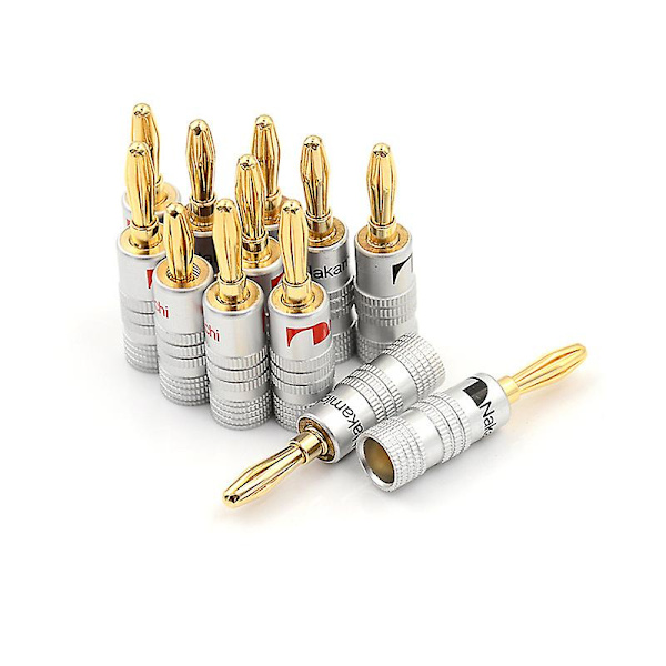 12 stk Golden Nakamichi høyttaler bananplugg-adapterkontakter