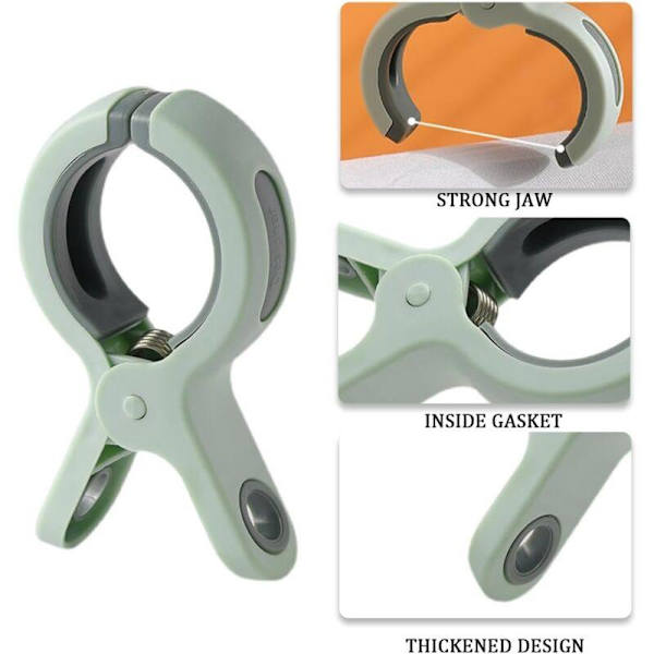 6 Large Windproof Clothes Pegs for Beach Towels, Bedding & Thick Clothes - Durable Clothes Pegs