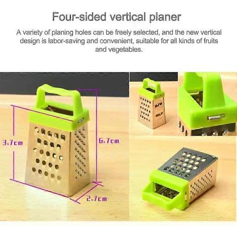 Miniatyr firesidig multifunksjonell rivjern i rustfritt stål, tilfeldig farge, 1 stk per pakke