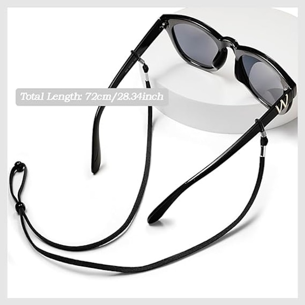 3 stk Universal Lær Brillekjede Lanyard Sklisikker Brille Stropper Brillekjede Justerbar Brille Nakkesnor Brille Strengholder