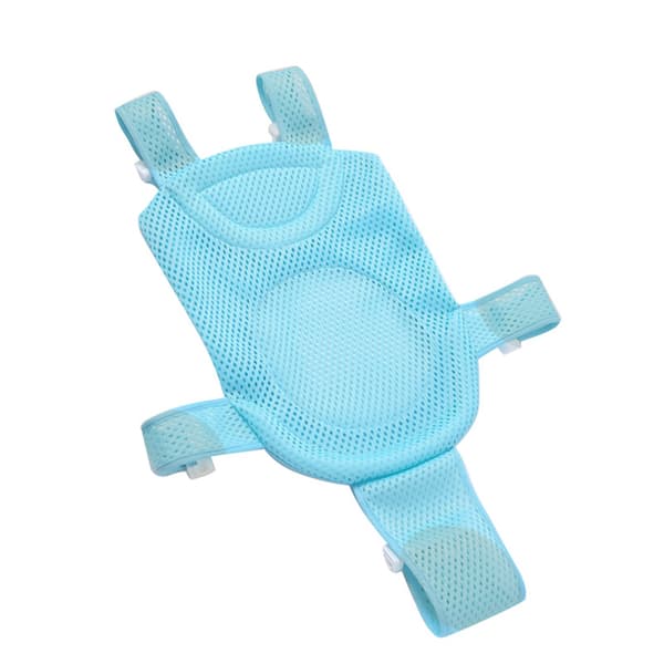 Babybadstol med halkfritt nät för nyfödda (med 5 säkerhetsstödshörn, blå)