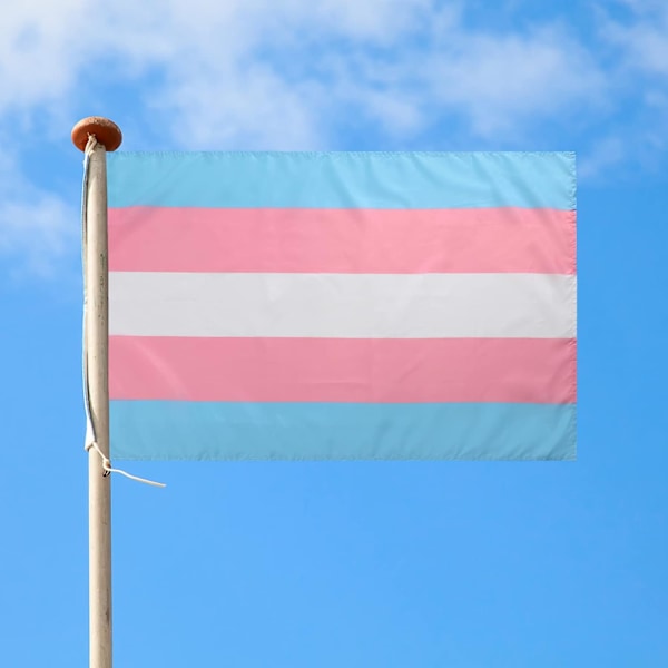 Transgender-flag - Hæng på en stang, brug som banner/vægdekoration - 90x150cm