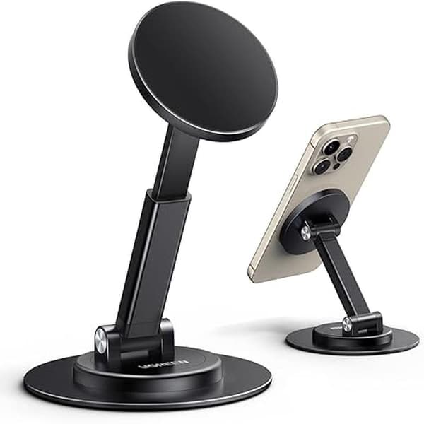 UGREEN Magnetisk Telefonholder til MagSafe, Højdejusterbart iPhone-stativ til Skrivebord med 360° Rotation Kompatibel til iPhone 16 15 Sort