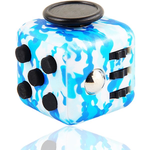 Fidget Cube Leketoy Sansespiel Stressavlastende Leke Anti-angst Leke for Barn og Voksne (Kamuflasje Blå)