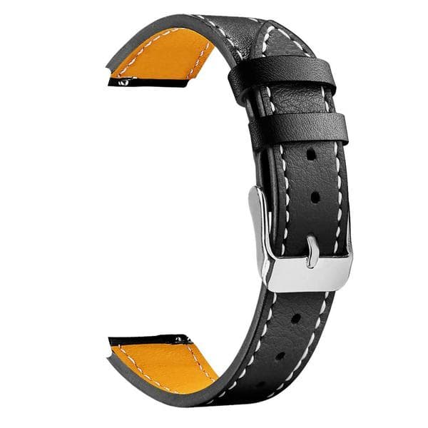 Svart ekte lærreim til Fitbit Charge 5
