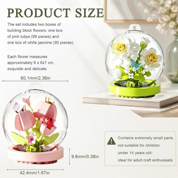 To mini blomsterbyggesett – tulipaner og sjasmin