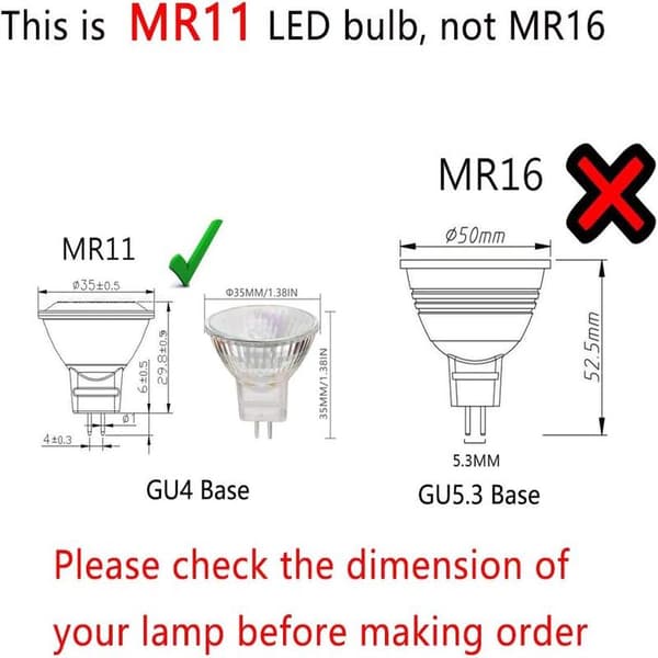 MR11 Halogenlampor, 20W 12V MR11 GU4 Halogen Spotlampor, Varmvit, 6-pack