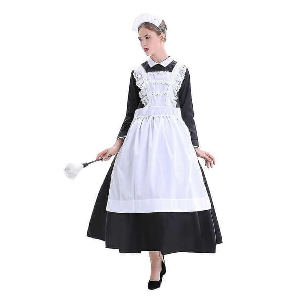 3-delt stuepigekostume til kvinder til cosplay 2XL