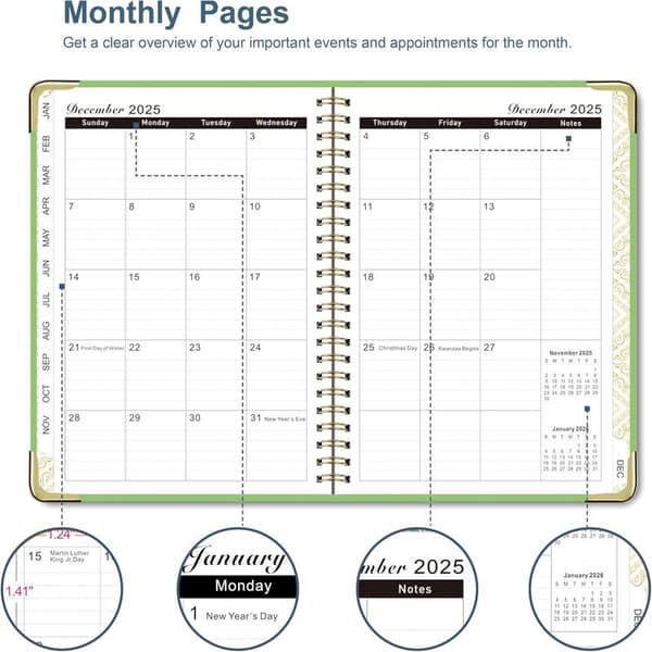 Weekly Planner 2025 A5 Size 21x15cm Daily Overview 1 Week 2 Pages Total Includes Bookmarks And Stickers Sky Blue Design