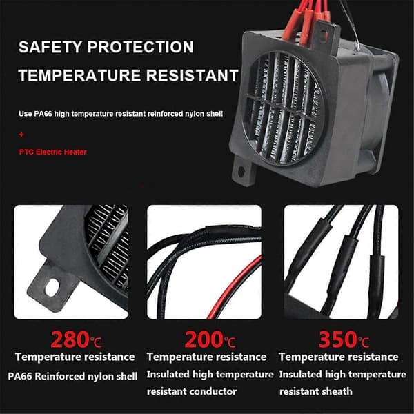 PTC bilvarmer 70W 12V PTC bilblæser Black