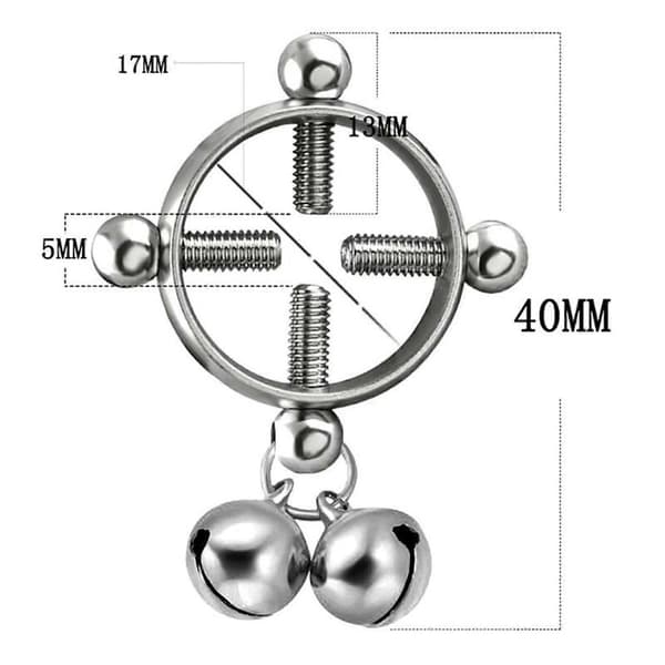 2 kvinders piercing smykker, brystpiercing, stud, klokkevedhæng, falsk nippelring, piercing i rustfrit stål