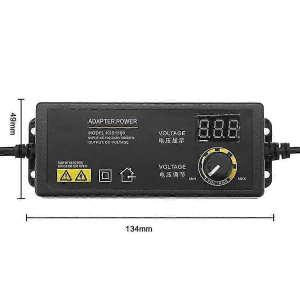 Justerbar spænding 3-36V 60W LED LCD Digital Display Strømforsyning Oplader med CNC præcision til hjemmebrug US Plug