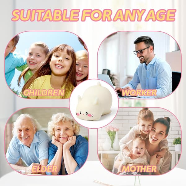 Kattestressbolde, Søde Katte Squishy Legetøj til Børn og Voksne, Stresslindrende Sensorisk Legetøj (Hvid), Fidget Legetøj Squishy Egnet Drenge G
