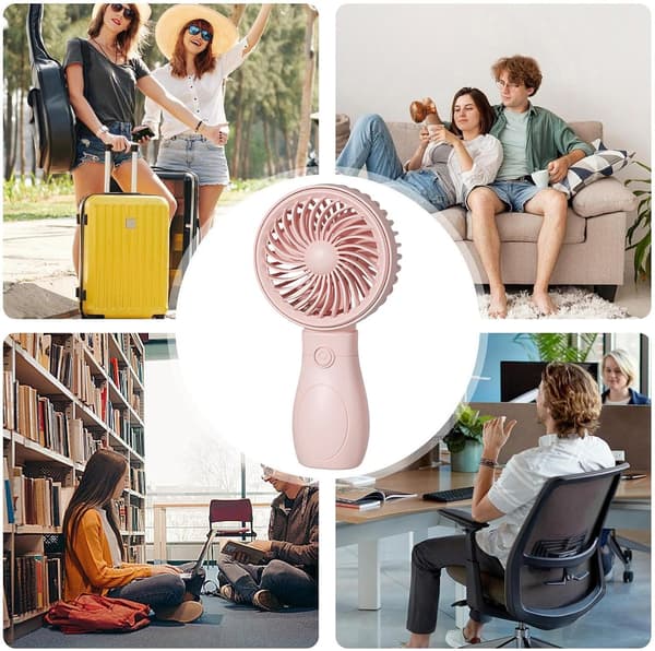 Mini bærbar ventilator, lille bærbar luftkøler, 17,5 x 8,1 cm, lav støj, justerbar