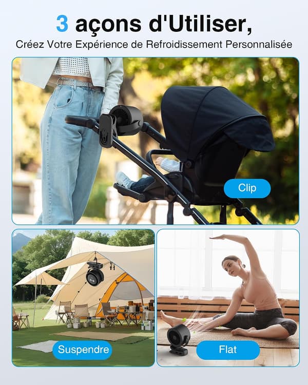 USB-laddningsfläkt (svart)