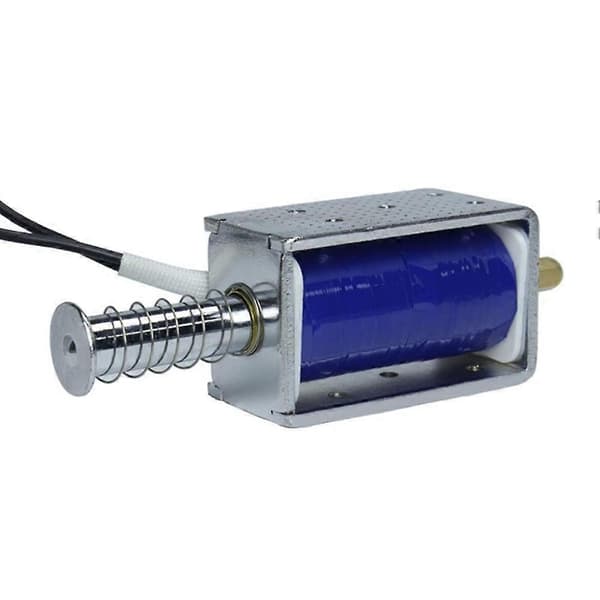 LY-1264B DC Kraftig Push Pull Elektromagnet 24v Solenoid Slaglængde 30mm Magnetisk Spole Elektrisk Teleskopisk Magnet Blue & silver