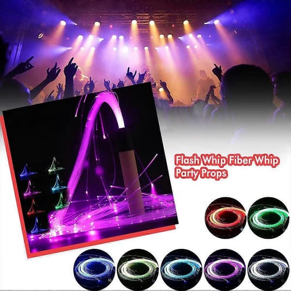 Flerfarget LED-fiberoptisk pisk Festivalfest Dansepisk LED-lys A