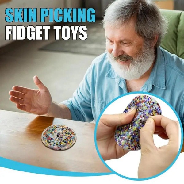 Avlasta tryckbollar Sensorisk hudplockning Fidget Toy Funny Squeeze Toy Present för barn och vuxna 3st