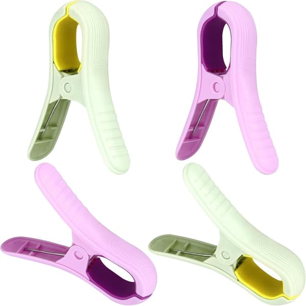 4 stk håndkleklyper for solstoler, håndkleknapper for solstoler, store strandstolhåndkleklyper, store strandstolhåndkleklyper