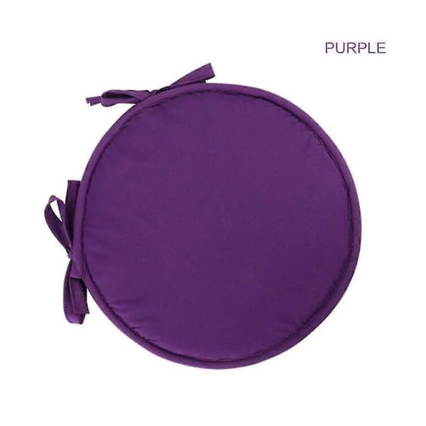 Rundt Simpelt Stolsæde Pude med Stropper Til At Binde På Stole Indendørs/udendørs Purple Diameter 30 cm