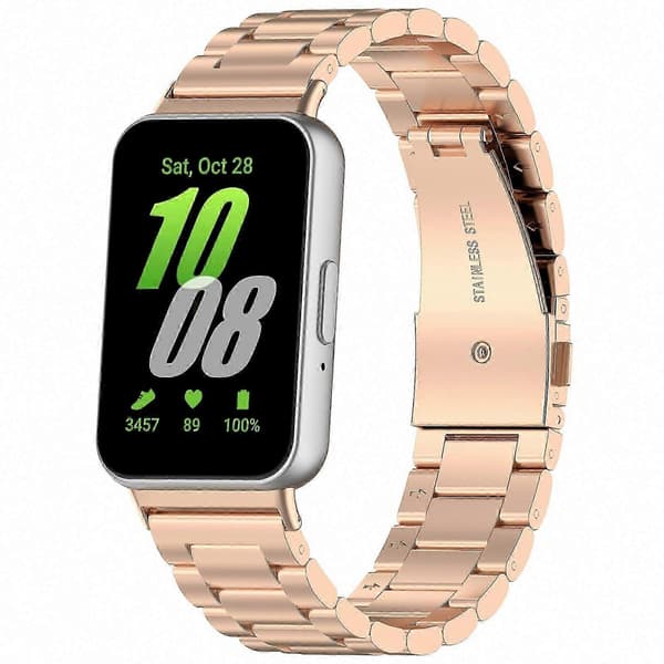 Galaxy Fit 3 Urrem i Rustfrit Stål Metal Erstatningsrem Rose Gold